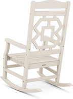 Martha Stewart by POLYWOOD® Chinoiserie 3-Piece Rocking Chair Set in Sand