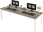 Tribesigns 78.7 Inches Extra Long Computer Desk 2 Person Desk, Double Long Desk, Workstaion for Home Office, Oak+White