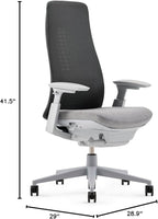 Haworth Fern Office Chair – Ergonomic and Stylish Desk Chair with Breathable Mesh Finish - with Lumbar Support (River Rock)