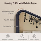 ANDY STAR Black Bathroom Mirror, 30x36 Inch Rounded Rectangle Mirror for Bathroom, Modern Tube Metal Framed Rectangular Mirror for Vanity, Contemporary Wall-Mounted Mirror with Explosion-Proof Film