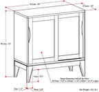 SIMPLIHOME Harper Storage Cabinet - 30 inch Wide Solid Hardwood 2-Shelf Low Console Cabinet in White, Mid-Century Modern Cupboard for Living Room with Sliding Doors and Adjustable Shelves