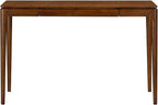 NTC Mingle Modern Wooden Rectangle Desk Table with Hidden Drawer – Waterproof & Heat Resistant, Dark Walnut