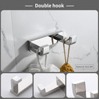 YACVCL 4-Piece Bathroom Hardware Accessories Set Polished Chrome Towel Bar Set Square Towel Holder Kit Stainless Steel Wall Mounted