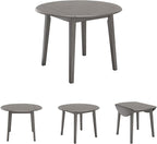 Signature Design by Ashley Shullden Casual Round Dining Small Drop Leaf Table, Seats up to 4, Gray