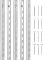 VEVOR Shelf Pilaster, 39-inch 10 Pack, Upright Wall Shelving System, Heavy Duty Support System Single Slot Shelf Rails, 40 Screws Included, Suitable for Cabinet Closet Organization Storage, Silver
