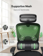 Marsail Ergonomic Office Chair Desk Chair,Gaming Chair with Height Adjustable Lumbar Support, Adjustable Armrest& 2D Headrest