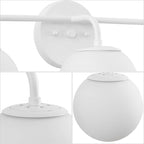 JONATHAN Y JYL3536D Louis Parisian Globe 25" 3-Light Metal/Frosted Glass Modern Contemporary LED Vanity Light Midcentury, Glam, Transitional, Bathroom, Powder Room, Dressing Room, Bedroom, White