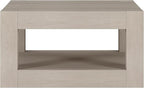 Henn&Hart 32" Wide Square Coffee Table in Beech White, for Home, Living Room, Bedroom, Entertainment Room, Office