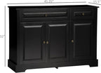HOMCOM Sideboard Buffet Cabinet, Modern Accent Cabinet with 2 Drawers and Adjustable Shelves,Black
