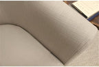 Pemberly Row 17.5" Traditional Fabric Club Chair in Beige Finish