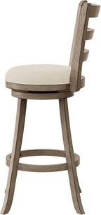 Hillsdale Laymon Modern Wood Bar Height Swivel Stool, Gray Brown