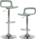 NOBPEINT Contemporary Chrome Air Lift Adjustable Swivel Bar Stool (2 Pieces, ‌Mint Green)