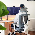 Autonomous ErgoChair Pro Ergonomic Office Chair Foam Grey Adjustable Lumbar Support, Rolling Swivel - Home Office Desk Chairs with Wheels and Arms - Ergonomic Desk Chair Comfy for Gaming & Long Hours
