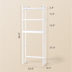 Gizoon Over The Toilet Storage, 3 Tier Bamboo Bathroom Organizer with Adjustable Shelf, Freestanding Above Toilet Stand, Bathroom Storage Shelf Rack