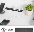 Vabches Farmhouse 47" Executive Desk, Computer Desks with 2 Drawers and Storage Cabinet, Home Office Desk with Hutch and Charging Station, Workspace for Work and Study. (Cream White)