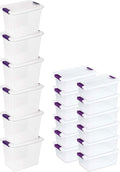 Sterilite 27 Quart Clear Latch Lid Storage Container Tote, 6 Pack, and 15 Quart Clear Latch Lid Storage Container Tote, 12 Pack for Home Organization
