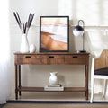 SAFAVIEH Home Collection Landers Brown 3-Drawer Console Table CNS5711C