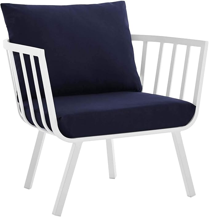Modway Riverside Outdoor Furniture, 4-Piece Set, White Navy