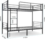 Bunk Bed Twin Over Twin,Bunk Beds for Kids Teens Adults with Ladders and Guardrail,Sturdy Literas Heavy Duty Metal Slats,400 lbs Capacity,No Spring Box Required,Black