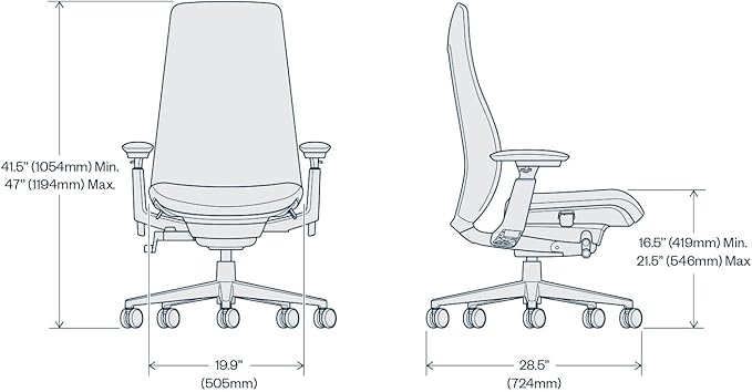 Haworth Fern Ergonomic Office Chair – Stylish and Innovative Desk Chair with Digital Knit Finish - Without Lumbar Support (Deep Sea)
