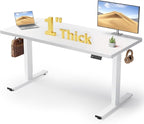 SIAGO Electric Standing Desk Adjustable - 60x28 Inch Sit Stand Desk with 1 Inch Thick Tabletop, Double Beam Frame, 3 Memory Height Adjustment, Cable Management for Home Office