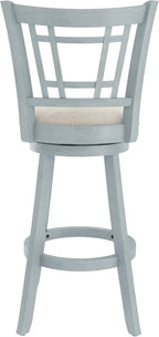 Hillsdale Fairfox 30.5" Wood Swivel Bar Height Stool, Blue Wire Brush