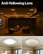 Sunco 4 Inch LED Recessed Lights with Night Light, Slim Ceiling Lighting, 900 LM, 11W (110W Equiv), Selectable CCT 2700K/3000K/3500K/4000K/5000K, Dimmable, Canless with Junction Box ETL 4 Pack.
