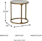 Signature Design by Ashley Korajane Transitional Metal End Table with Tempered Glass Top, Metallic