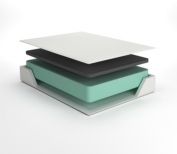 Signature Design by Ashley Queen Size 8 Inch Medium Firm Charcoal Gel & Green Tea Infused Memory Foam Mattress for Pressure Relief, Fiberglass Free, Mattress In A Box