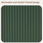 LKTART 64" Buffet Cabinet with Storage, Modern Fluted Accent Sideboard Media Console Credenza with Adjustable Shelves Pressed Spring for Kitchen Living Room,31.5" H (Green)