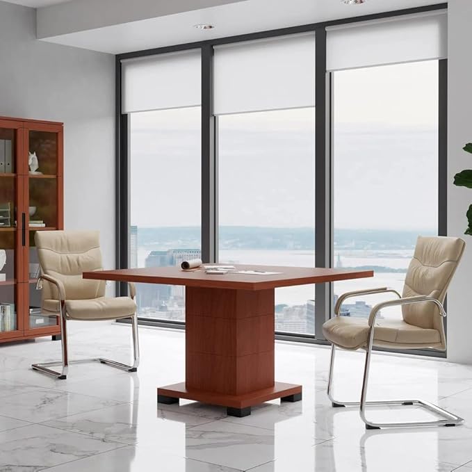ZURI Modern Carnegie Leather and Chrome Side Chair with Aluminum Base - Beige