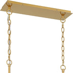 Possini Euro Design Carrine Gold Linear Island Pendant Chandelier 38 1/2" Wide Modern Clear Crystal Accents 8-Light Fixture for Dining Room House Foyer Kitchen Entryway Bedroom Living High Ceilings