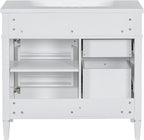 36" Bathroom Vanity with Matching Medicine Cabinet, Modern Sink Storage Cabinet with Drawers, Soft Closing Doors and Shelf, Bathroom Vanities with Sink & Mirror