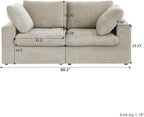 WJShome Cloud Modular Sectional Sofa with Thick Cushion, Down Filled Lovesofa,Wide 2-Seater Minimalist Couch,Convertible Couch Deep Seat Couches for Living Room Sofa Sets