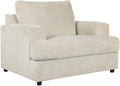 Signature Design by Ashley Soletren Contemporary Chenille Chair and a Half, Off-White