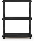 Furinno Turn-N-Tube 3-Tier Compact Multipurpose Shelf Display Rack with Classic Tube, Americano/Black