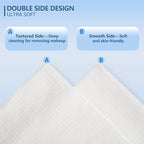 Disposable Face Towels, 12"×12" Extra Large Face Towelettes, Ultra Soft Facial Towels for Sensitive Skin, Makeup Remover Dry Wipes, 55 Count (1 Pack)