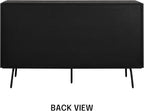 NTC MOSSIC Sideboard with 2 Doors and 3 Drawers, Buffet Cabinet with Natural Rattan and Metal Legs, Modern Storage Cabinet for Living Room, and Hallway, Effortless Assembly - Burnt Black