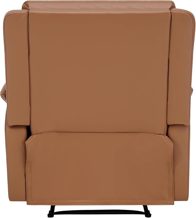 MINCETA Recliner Chairs,Modern 5" Wall Hugger Nursery Recliner with Overstuffed Arm and Back for Living Room,Set of 2,PU Leather in Brown