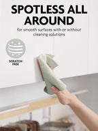 Fantasticlean Tear Away Dish Cloth - 40 Sheets - 10'' by 10'', Reusable Washable Kitchen Towel Rolls, Super Absorbent and Thick Microfiber Cleaning Cloths (2 Rolls of Beige and MossGreen)
