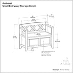 SIMPLIHOME Amherst Entryway Storage Bench - 36 inch Wide Solid Wood Small Hallway Seat in White, Transitional Bench for Entryway or Living Room with Lift-Up Lid and Compact Storage