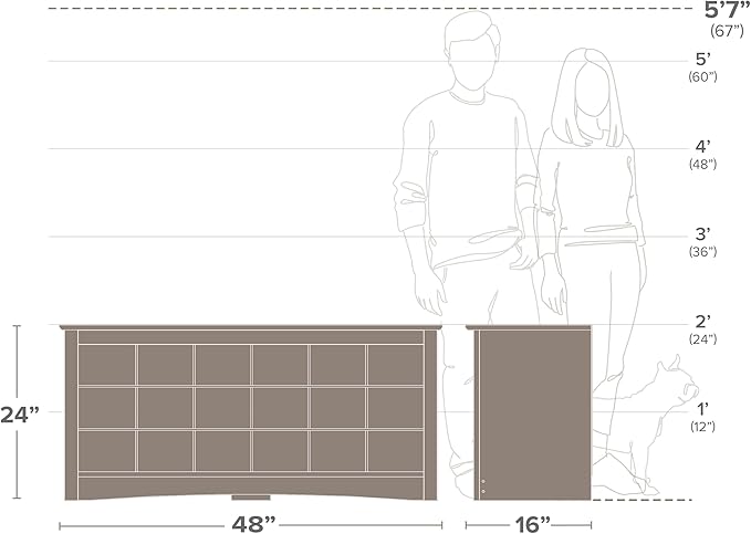 Prepac White Shoe Cabinet, Entryway Bench, Mud Room Organization and Storage Bench with 18 Shoe Cubbies 16"D x 48"W x 24"H