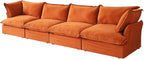 JACH Modular Sectional Couches for Living Room, 162" Deep 4 Seater Sectional Sofa, Cushion Covers Removable, Two Corners and Two Middle, Sofas Furniture for Living Room, Orange
