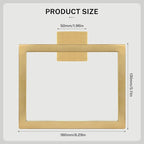 2-Piece Brushed Gold Towel Ring,Square Hand Towel Holder,Stainless Steel Modern Towel Holder Wall-Mounted Bathroom Towel Ring Towel Rack