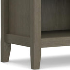 SIMPLIHOME Amherst SOLID WOOD 24 Inch Wide Traditional Bedside Nightstand Table in Farmhouse Grey, For the Living Room and Bedroom