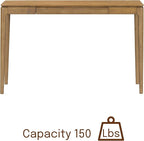 NTC Mingle 47-Inch Console Table, Modern Solid Wood Entryway Table with Hidden Drawer, Waterproof & Heat Resistant, Narrow Table for Hallway, Living Room & Foyer, Teak Look