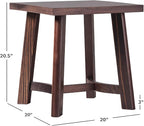 Walker Edison Colt Modern Farmhouse Solid Wood Square Side Table, 18 Inch, Espresso