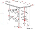 SIMPLIHOME Acadian 14-inch Wide Solid Wood Narrow End Table in Distressed Grey, Transitional-Style Side Table for Living Room, Bedroom, or Family Room with 2 Open Shelves