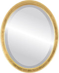 OVALCREST Oval Beveled Wall Mirror for Home Decor - Toronto Style - Gold Leaf - 18" x 14"