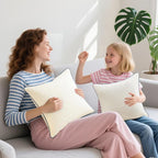 Oubonun 22x22 Pillow Inserts Set of 2 - Square Decorative Throw Pillows for Couch Bed Sofa Living Room Down Alternative Polyester Filling 22 Inch Insert(Beige)